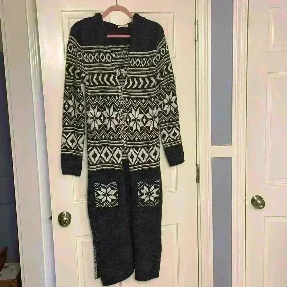 Talisman Wilderness Open Coat Duster Cardigan Hooded Sz M-  NWT